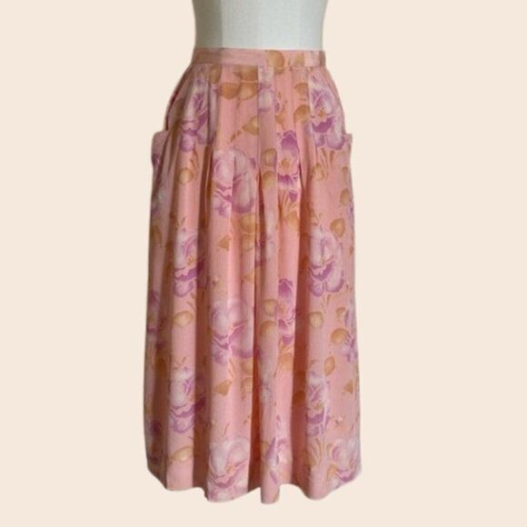 Vintage Pink Floral Albert Nipon Skirt - Picture 1 of 9